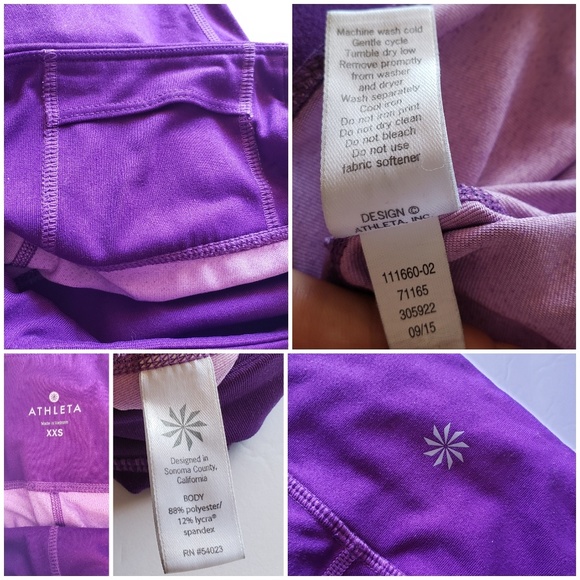 Athleta Purple Lightning Chaturanga Capri XXS - Picture 5 of 8